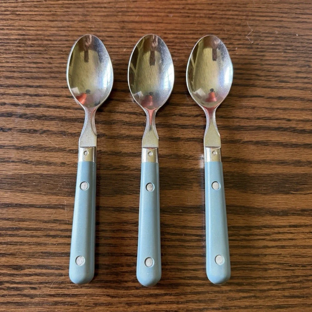 WF Washington Forge Mardi Gras Blue Stainless Steel Teaspoons Set Of 3
